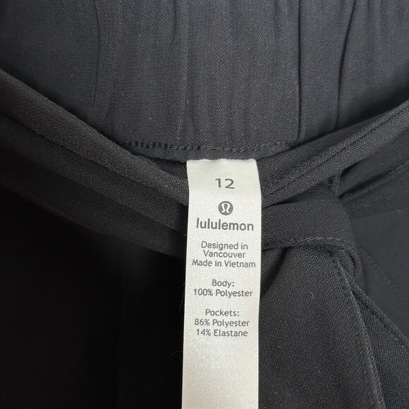 LULULEMON Noir Crop Wide Leg Pants Black Sz 12 {PP16} - Picture 5 of 6